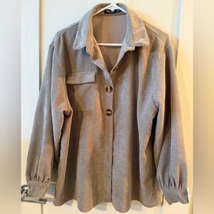 Corduroy Shirt Jacket, Size 8 by Nasty Gal